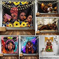 Home Decor 3D Bohemian Wall Contemporary Black Girl Magic Tapestry Women Woven Bulk