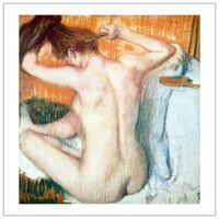 Nude figurative art posters canvas painting mural prints nude beauty picture Edgar Degas Woman Combing Her Hair circa 1885
