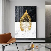 Hanging Wall Art Printed Glass Ceramic Paintings With Gold Aluminum Frame Crystal Porcelain Painting PS Frame Oil Paint