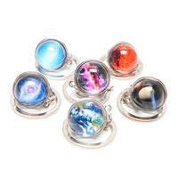 2022 new products solar system Planet Glass KeyChain Moon Men Earth Globe Keyring