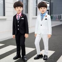 China manufacture 3 / 4 / 5 / 6 piece navy and white twill fabric kids children wear formal suit for boy