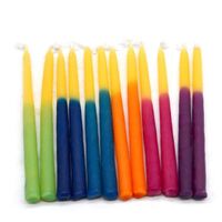 Multicolored handmade Hanukkah Candles From Israel