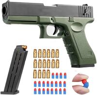 Exercises Children's Physical Coordination Dark Green Soft Bullet Plastic Toy Guns Simulates Real Manual Loading