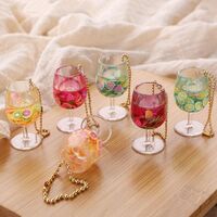 Korean version of simulation Creative new pvc mini Shot glass goblet cup model keychain key ring