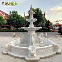 Large modern Outdoor white stone marble garden Water Horse Fountain for sale
