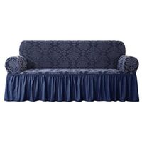 Stretch Chair Slipcover with Ruffle Skirt Couch Jacquard Damask Universal Covers