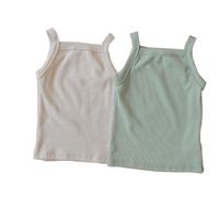 Custom baby and kids basic ribbed cotton sleeveless solid singlets vest tank tops