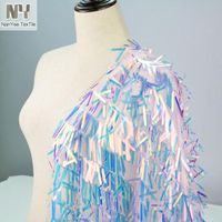 Nanyee Textile Pink Blue Pastel Iridescent Sword Sequin Fabric In Stock Sold By Meter