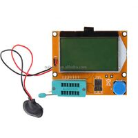 Transistor tester with LCR-T4 battery button graphic resistance ESR capacitor Transistor tester