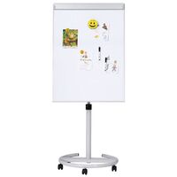 Flip Chart on white 5-wheeled mobile tables