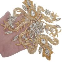 bling bling sparkling rhinestone dress appliqué hand sewn on indian lamé for wedding bridal party dresses