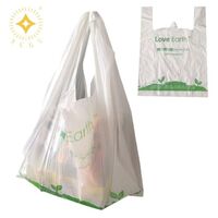 Biodegradable T Shirt Shopping Bag Compostable Bag Cornstarch Packaging Clothing Set Offset Printing Accept Custom Colors