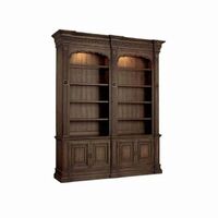 The American high-end study restores the ancient method to do the old solid wood oak carving bookcase
