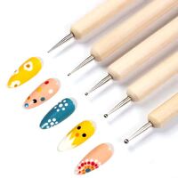 Wholesale 5pcs Eco-Friendly Wood Dot Pen 2 Ways Nail Painting Painting Nail Art Wood Dot Tool