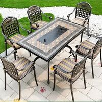 BBQ table cast aluminum round BBQ table