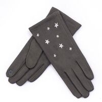 Factory Outlet Fashion Embroidered Star Gloves Girls Autumn Winter DE-velvet Warm Gloves