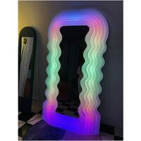 Postmodern Memphis Wave Smart Mirror With Light Bedroom Full Length Mirror With Light