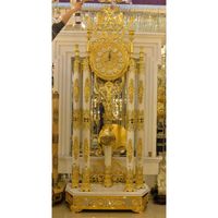 Luxury Bronze Grandfather Crystal Clock with Brass Eagle on Top