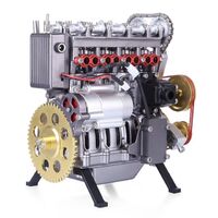 Teching Custom Mini Inline Four Cylinder Car Engine Premium Metal DIY Assembly Model Toy Gift