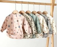 Hot Sale Long Sleeve Waterproof Baby Bibs for Kids Smocked Clothes with Pockets Playing Long Sleeve Baby Bibs