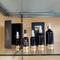 Cosmetics 10-100ml Black Jade Glass Bottle Serum Essential Oil with Gold Cap Dropper