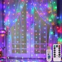 3x3m 5V USB Powered LED Curtain Lights Christmas Copper String Lighting Curtain Fairy Lights Outdoor Home Wedding Decor