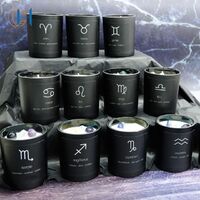 2021 High Quality Black Crystal Zodiac Pisces Manifestation Infused Healing Scented Candle For Home Decor