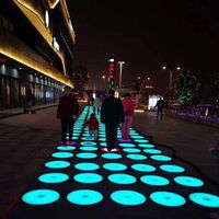 Portable induction piano key ring rainbow round color changing dance floor led brick light