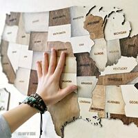 Custom Wholesale Wooden Location Wall Mounted Travel Personalized Items USA Map