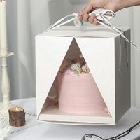 Hot selling new custom birthday wedding transparent inverted triangle cake box
