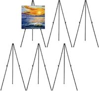 Adjustable 63" Inch Foldable Foldable Easy Instant Stand Tripod Metal Easel for Artist Artwork Presentation Display