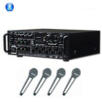 Best 2 Channel 4 Mic Input Home Car Karaoke Bass Stereo Echo Subwoofer USB Power Mixer Voice Professional Audio Amplifier