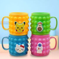 100% Genuine Factory Wholesale Amazon Hot Push Bubble Pop Fidget Out Toys Food Grade Silicone PVC Plastic Kids Mug Squeeze Cup