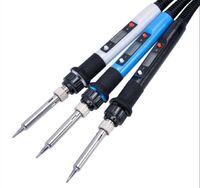 80W Digital Electric Soldering Iron Kit Set Temperature Adjustable 220V 110V Soldering Tools Ceramic Heater Soldering Iron Tip Rework