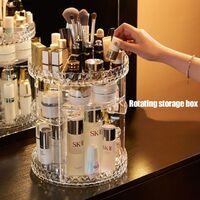 Makeup Storage Box 360 Degree Rotating Transparent Brush Holder Lipstick Dresser Acrylic Cosmetics Storage Box Makeup Makeup Storage Box