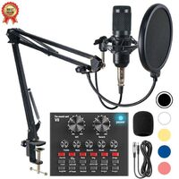 Professional Microphone BM-800 Microfono USB Recording condenser Studio with V8 sound card for games, live streaming on Youtube