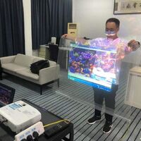 Rear-mounted 85% super transparent self-adhesive holographic projection film for glass window