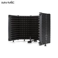 Professional Microphone Isolator 5 Panel Foam Soundproof Screen Microphone Stand for Studio Recording