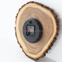Creative clock with annual solid wood ring Living room wall clock Home decoration