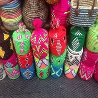 Beautiful Hand Decorated Straw Berber Baskets