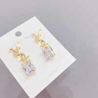 New Arrival Luxury Jewelry Brass Genuine 18k Gold Plated Zircon Earrings S925 Y Brand Letter Women's Earrings