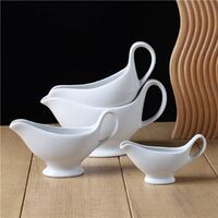 New Product Custom Size Home Hotel Western Restaurant Sauce Ceramic Gravy Boat