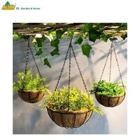 Hot Sale Hanging Basket Lined Cocoa Hanging Planter Round Cocoa Hanging Basket Hanging Pot