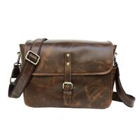 Full Grain Leather Camera Bag Travel Satchel, Shoulder Camera Organizer Stylish Shockproof Camera Case