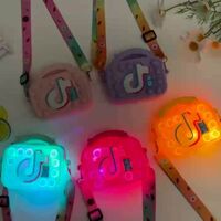 2022 Luminous Tiktok pop itting bag fidget toy tik tok push pop itself Silicone bubble wallet bag other educational toys