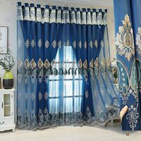 High Quality Custom Roller Shades Blackout Jacquard Modern Living Room Curtains