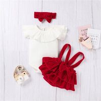 New Baby Clothing Set Newborn Girl 3 Piece Short Skirt with Headband Toddler Wear