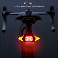 Rechargeable LED Wireless Remote Control Bicycle Tail Light LED Indicator USB Charging Turn Signal Light Safety Warning Bicycle Tail Light