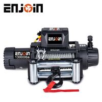 ENJOIN 12V/24V 13000lbs Synthetic Rope Electric Truck Winch Waterproof IP67 Winch with Wireless Remote Control 3