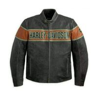 American HARLEY DAVIDSON 2020 Leather Rusty Cracker Leather Motorcycle Cruiser Style Fashion Jacket 100% Original 2021 Jacket